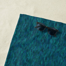 Impressionistische penseelstreken, marineblauw, tu strandlaken