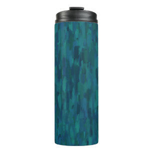 Impressionistische penseelstreken, marineblauw, tu thermosbeker