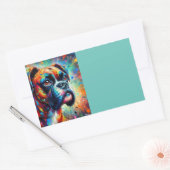 Impressionistische Pop Art Boxer Hondenorganisatie Rechthoekige Sticker (Envelop)