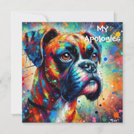 Impressionistische Pop Art Boxer Verjaardag Hond Kaart