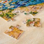 Impressionistische rivier schilder scene met park legpuzzel (Zijkant)
