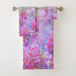Impressionistische roze en Turquoise Abstracte tui Bad Handdoek
