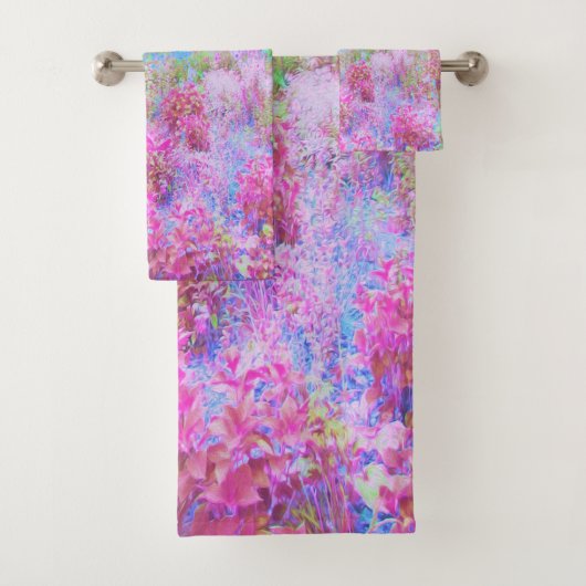 Impressionistische roze en Turquoise Abstracte tui Bad Handdoek (Insitu)