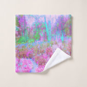 Impressionistische roze en Turquoise Abstracte tui Bad Handdoek (Wasdoekje)