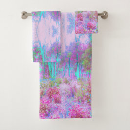 Impressionistische roze en Turquoise Abstracte tui Bad Handdoek