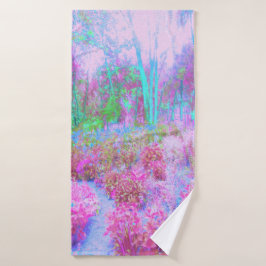 Impressionistische roze en Turquoise Abstracte tui Badhanddoek
