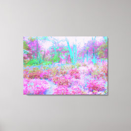 Impressionistische roze en Turquoise Abstracte tui Canvas Afdruk