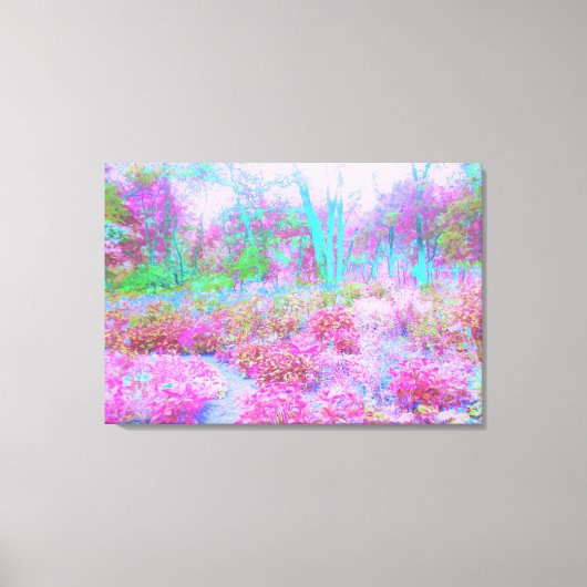 Impressionistische roze en Turquoise Abstracte tui Canvas Afdruk (Voorkant)