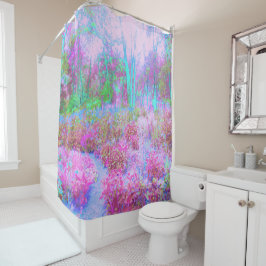 Impressionistische roze en Turquoise Abstracte tui Douchegordijn