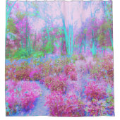 Impressionistische roze en Turquoise Abstracte tui Douchegordijn (Voorkant)
