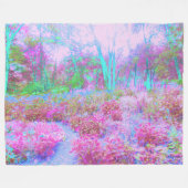 Impressionistische roze en Turquoise Abstracte tui Fleece Deken (Voorkant (Horizontaal))