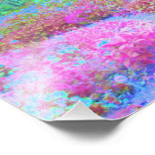 Impressionistische roze en Turquoise Abstracte tui Foto Afdruk (Hoek)