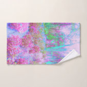 Impressionistische roze en Turquoise Abstracte tui Handdoek (Handdoek)