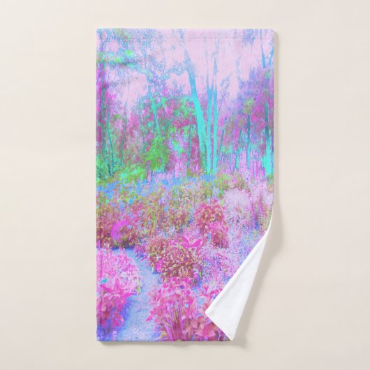 Impressionistische roze en Turquoise Abstracte tui Handdoek (Handdoek)