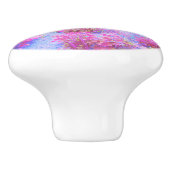 Impressionistische roze en Turquoise Abstracte tui Keramische Knop (Zijkant)