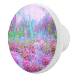 Impressionistische roze en Turquoise Abstracte tui Keramische Knop