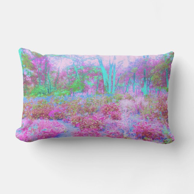 Impressionistische roze en Turquoise Abstracte tui Kussen (Voorkant)