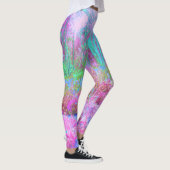 Impressionistische roze en Turquoise Abstracte tui Leggings (Rechts)