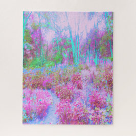 Impressionistische roze en Turquoise Abstracte tui Legpuzzel