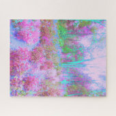 Impressionistische roze en Turquoise Abstracte tui Legpuzzel (Horizontaal)
