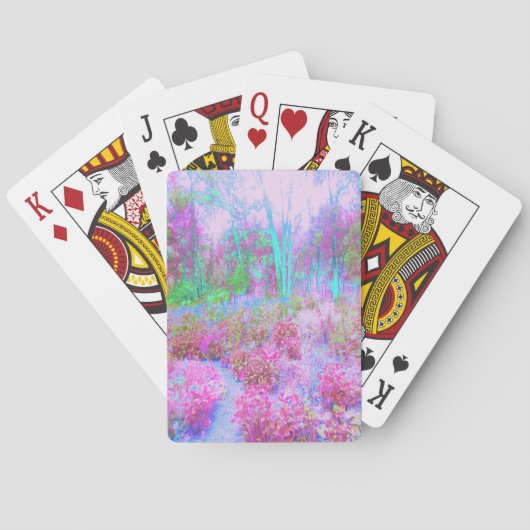 Impressionistische roze en Turquoise Abstracte tui Pokerkaarten (Achterkant)