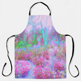 Impressionistische roze en Turquoise Abstracte tui Schort