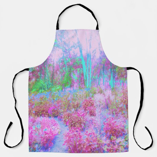 Impressionistische roze en Turquoise Abstracte tui Schort (Voorkant)