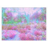 Impressionistische roze en Turquoise Abstracte tui Tafelkleed (Voorkant (Horizontaal))