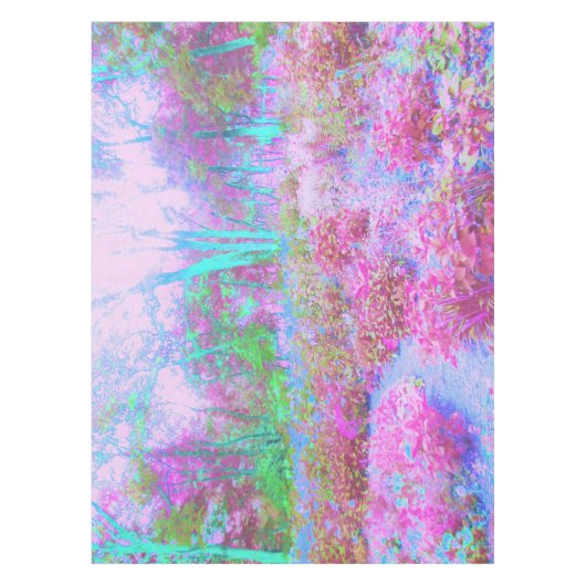 Impressionistische roze en Turquoise Abstracte tui Tafelkleed (Voorkant)