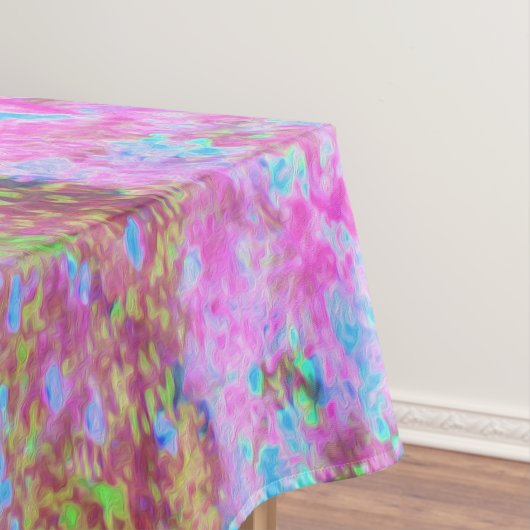 Impressionistische roze en Turquoise Abstracte tui Tafelkleed (Voorbeeld)