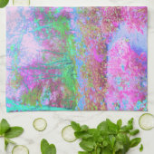 Impressionistische roze en Turquoise Abstracte tui Theedoek (Gevouwen)