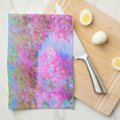 Impressionistische roze en Turquoise Abstracte tui Theedoek (Quarter Fold)
