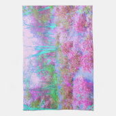 Impressionistische roze en Turquoise Abstracte tui Theedoek (Verticaal)