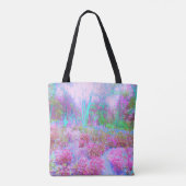 Impressionistische roze en Turquoise Abstracte tui Tote Bag (Achterkant)