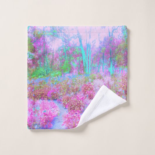 Impressionistische roze en Turquoise Abstracte tui Washandje (Wasdoekje)