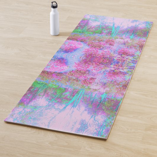 Impressionistische roze en Turquoise Abstracte tui Yogamat (In situ)
