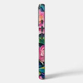 Impressionistische roze rozen op blauw Case-Mate iPhone case (Achterkant / Links)