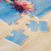 Impressionistische schilderij van zwarte kat in le legpuzzel (Zijkant)