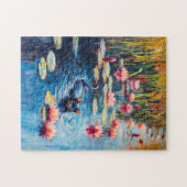 Impressionistische schilderij van zwarte kat in le legpuzzel (Horizontaal)