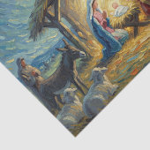 Impressionistische schilderkunst kerststal tissuepapier (Detail)