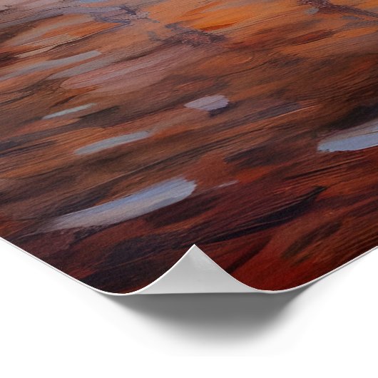 Impressionistische schoonheid: strand, palmen en z poster (Hoek)