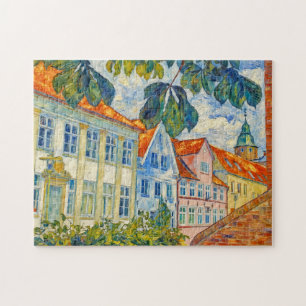 Impressionistische stadsgezicht in Glueckstadt met Legpuzzel