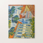 Impressionistische stadsgezicht in Glueckstadt met Legpuzzel (Verticaal)