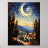 Impressionistische Sterrennacht Poster (Voorkant)