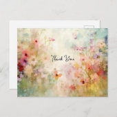 Impressionistische stijl Bloemen Dank u Briefkaart (Voorkant / Achterkant)