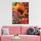 Impressionistische stijl Zonnebloem Canvas Afdruk (Insitu (Woonkamer))