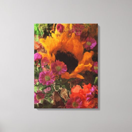 Impressionistische stijl Zonnebloem Canvas Afdruk (Voorkant)