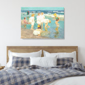 impressionistische strandscene canvas afdruk (Insitu (Slaapkamer))