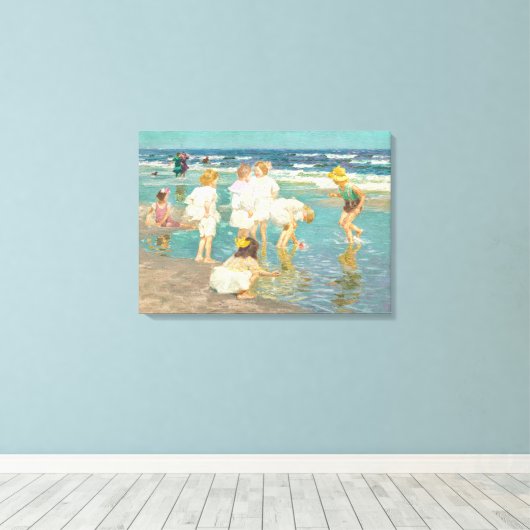  impressionistische strandscene canvas afdruk (Insitu (Houten vloer))