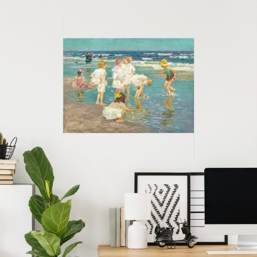  impressionistische strandscene poster (Thuiskantoor)